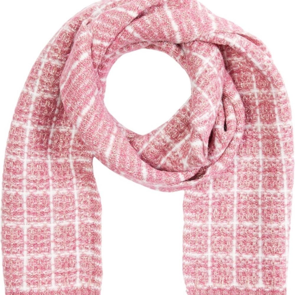 Kate Spade New York Tweed Knit Scarf Grapefruit Soda One Size